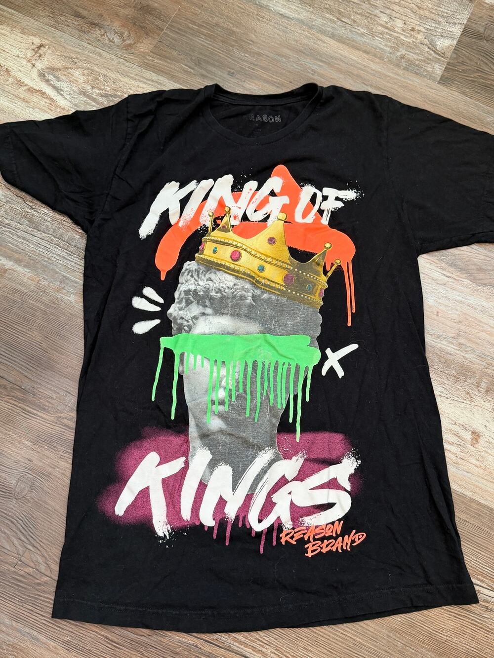 Reasons Short Sleeve black T-Shirt King Of Kings Men's Size small EUC